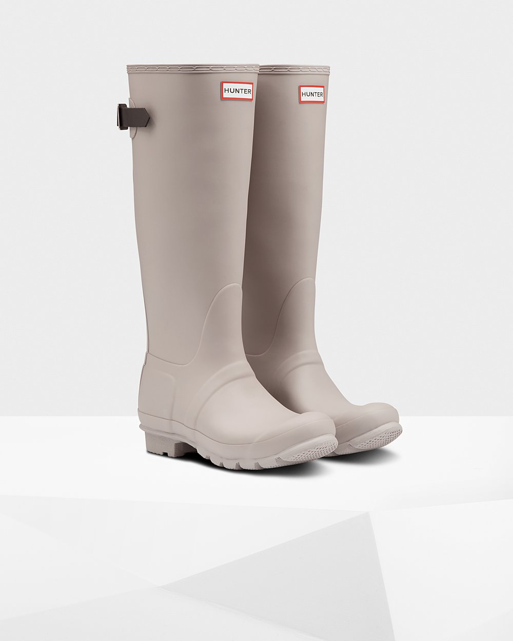 Women Hunter Original Back Adjustable | Tall Rain Boots Grey | NZ-29816-ZJHL